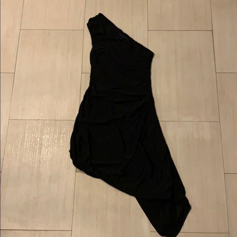 L.A.M.B. Black asymmetrical dress one shoulder